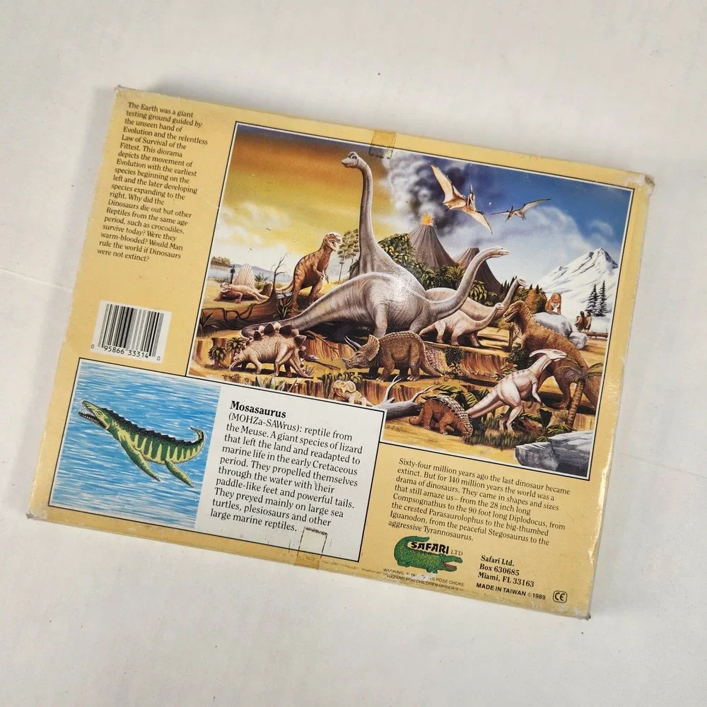 Vintage Safari Ltd 1989 Mosasaurus Wooden Skeleton Kit Museum Series 314 Puzzle